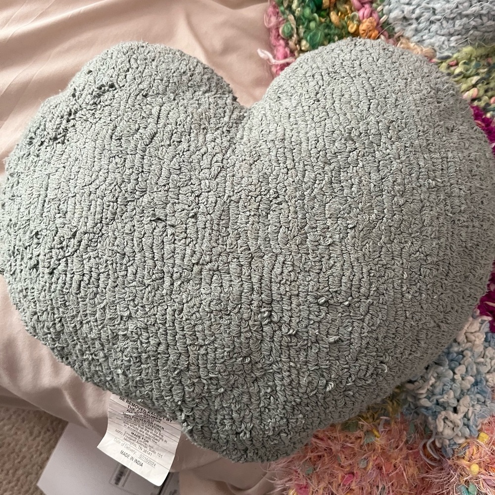 Heart-Shaped Textured Pillow